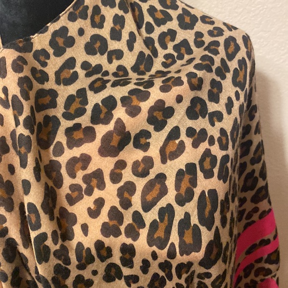 Leopard Print Pink Highlights Long Cover-up - Picture 9 of 11